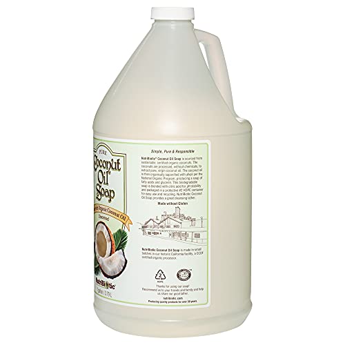 Nutribiotic – Pure Coconut Oil Soap, Unscented, 1 Gallon | Certified Organic, Unrefined, Biodegradable, Vegan & Made Without Gmos, Gluten, Parabens Or Sulfates | Rich, Cleansing Lather #TOP2