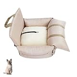 YPDOPORA Asiento De Coche para Perros, Asiento Elevador para Cachorros, Transportador De Viaje para Perros con 2 Correas Ajustables para Perros, Arnés para Perros con Cinturones, Lavable