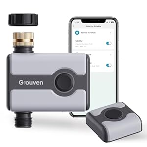 WiFi Sprinkler Timer Brass Inlet Water Timer for Outdoor Lawn & Garden APP Remote Control via 2.4Ghz WiFi and Bluetooth, Easy Faucet Installation, Smart Automatic Irrigation System