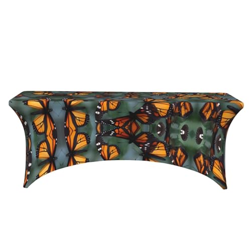 Nappe en élasthanne imprimé papillon monarque pour buffet chic