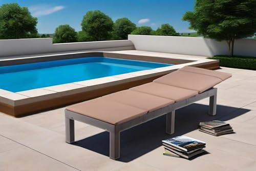 Chaise longue pliable extérieur avec dossier réglable et coussin - 7