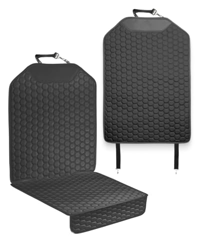 Image of Owleys Set Seat Back Organizer & Car Seat Protector Hexy Waterproof & Non-Slip Protector for Child Car Cushion for Leather and Fabric Seats (Black Set 2)