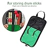 Tiiyee Drum Stick Carry Bag, Drumstick Storage Drawstring Bag, Water Resistant Oxford Cloth Drum Stick Holder Portable Handbag Stick Container Case with Carrying Strap Hooks for Beginner Drummer Green #4