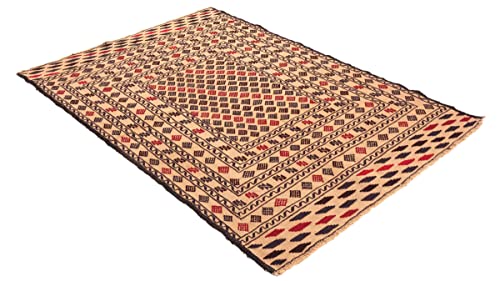 Tapis afghan Kelim doré géométrique résistant 120x180 - 5