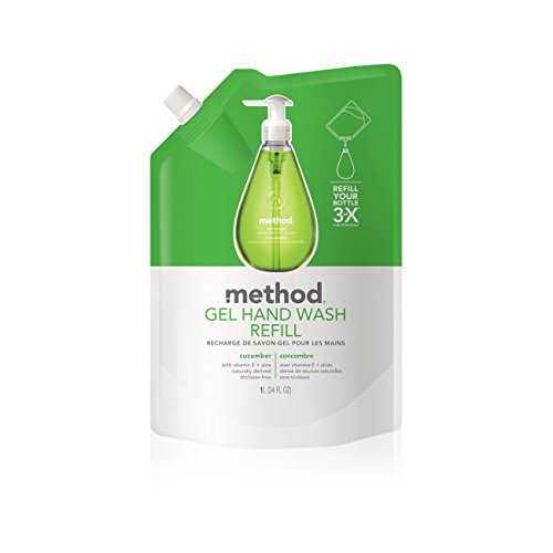 Method Naturally Derived Gel Hand Wash Refill, Cucumber, 34 Ounce