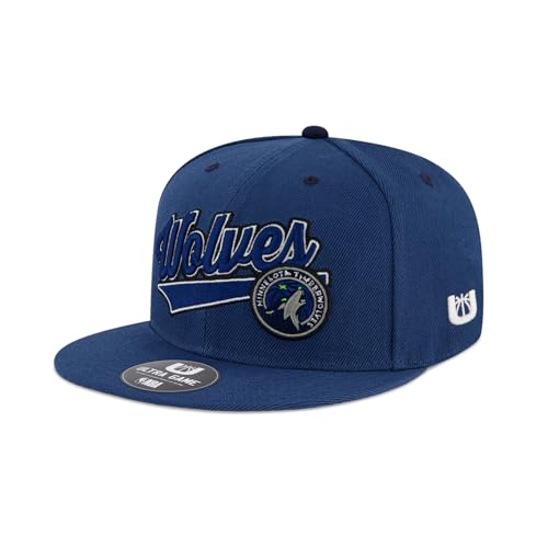 Ultra Game NBA Official Mens Snap Back 3D Embroidered Team Logo Baseball Cap Hat - Unisex Minnesota Timberwolves Team Color 1SIZE