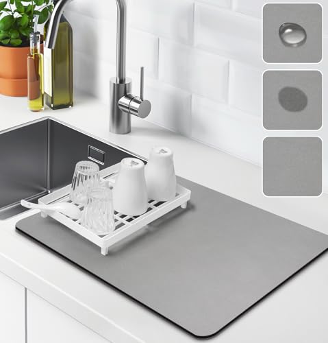 saugfähige Abtropfmatte Schnelltrocknend Abtropfmatte Abtropfmatte Geschirr Abtropfmatte Geschirr Kaffeemaschine Matte Kaffeematte Abtropfmatte für Kaffeemaschinen Küchen mat dish drying mat