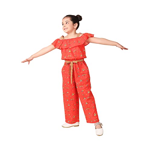 Image of Fabindia Teal Cotton Printed Jumpsuit