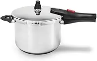 Panela de Pressão Brinox Ultra 6 Litros Ø22cm - Fundo Triplo, 4 Dispositivos de Segurança, Fechamento Externo, Inox