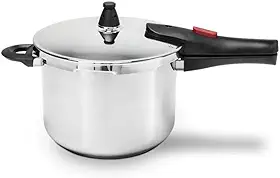 Panela de Pressão Brinox Ultra 6 Litros Ø22cm - Fundo Triplo, 4 Dispositivos de Segurança, Fechamento Externo, Inox