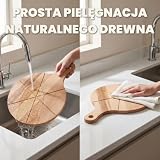 2 drewniane talerze do pizzy z litego drewna bukowego z uchwytami 33 cm
