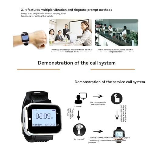 Boutons d'appel restaurant pour supprimer l'attente client avec bracelet serveur