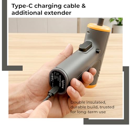 Image of Lifelong Screwdriver Tool Kit Set for Home Use - 87 Pcs | Cordless Portable Tool Box with Impact Sockets, Claw Hammer, Spirit Level, Measuring Tape, Magnetizer /Demagnetizer, Storage Case, Type C Cable