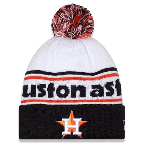 Bonnet en tricot Houston Astros blanc marine anti-froid, le couvre-chef à revers pour l'hiver