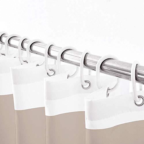 Jasion Shower Curtain Set Taupe Tan Cream Stripes Waterproof Fabric Bathroom Curtains Home Bath Decor With 12 Hooks 72 X 72 Inches #TOP4