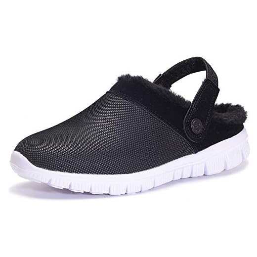 Gaatpot Unisex Adulto Invierno Zapatillas de Casa Antideslizantes Cálido Fluff Pantuflas Zapatos de Casa Interior Suave Algodón Zapatilla Negro&Blanco 36 EU