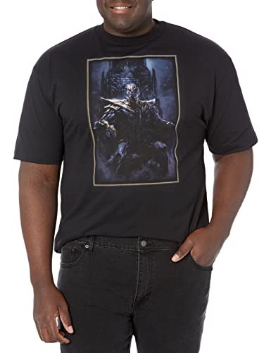 Marvel Men's Classic Thanos Throne Tops Short Sleeve Tee Shirt T, Black, 5XL Big Tall
