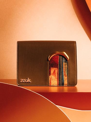 Image of ZOUK Women's Jharokha Vegan Leather Sling Bag | Dual Magnetic Flap | Crossbody Bag | Adjustable Strap