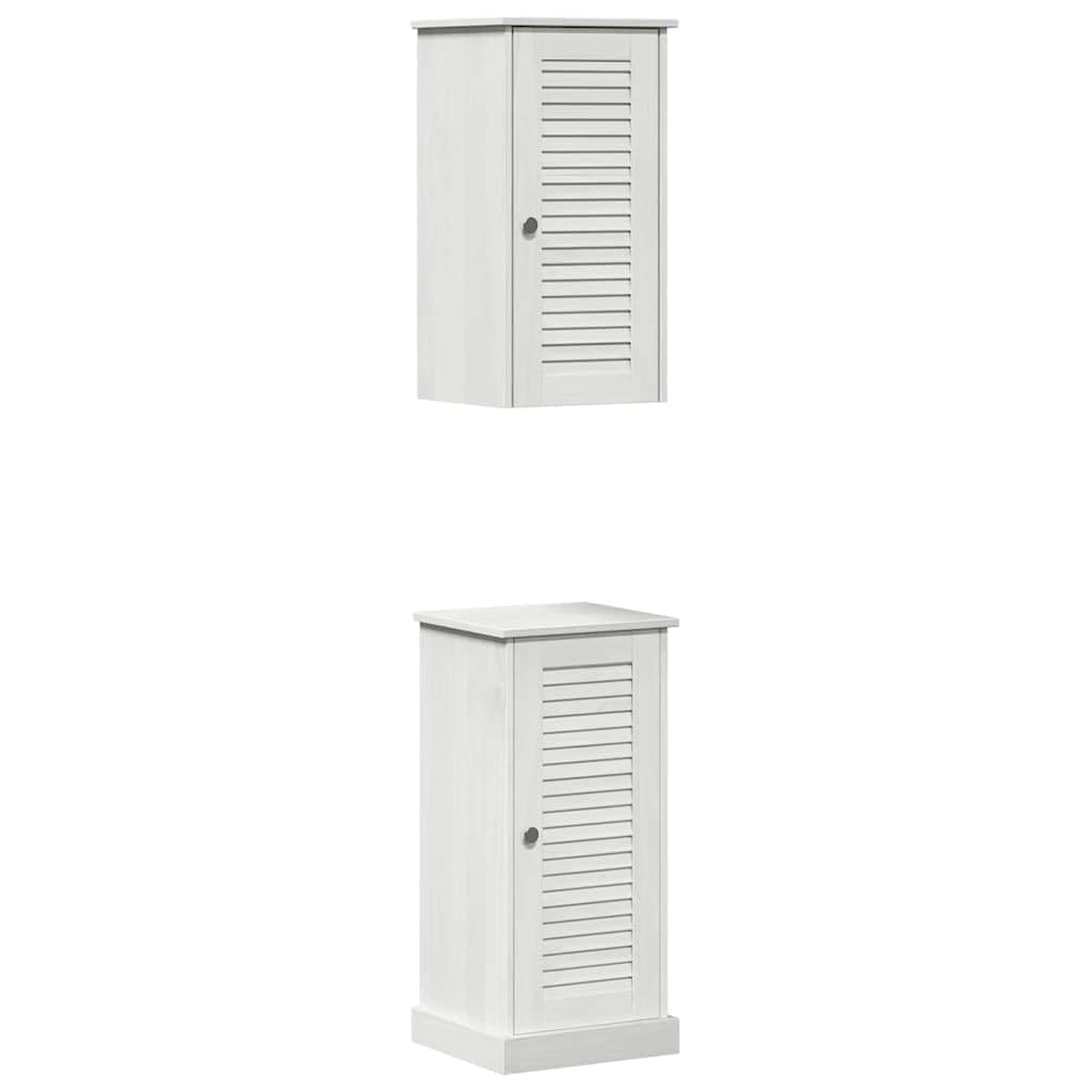 Muebles de baño rústicos VIGO de madera de pino con armario vitrina y puertas, 37 x