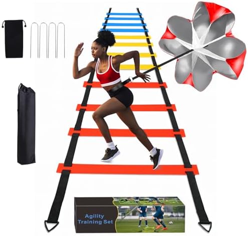 Soccer Speed Agility Training Set - 20FT Agility Ladder 12/16 Spo...