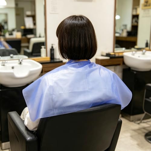 3 capas impermeables para corte de cabello moradas reutilizables miniatura 4