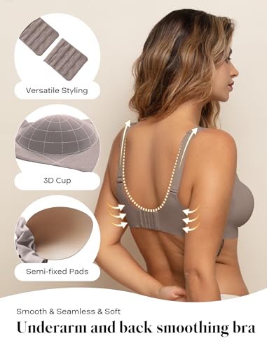 Image of COMFELIE Wireless Bra Seamless Comfort Everyday Bra for Women, Breathable Seamless Bra with Scallop Edges