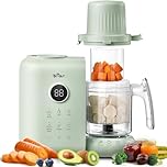 Bear Baby Food Blender with Dual-Layer Steam Baskets, OneStep Food Processor Puree Blender Grinder Mills, Baby Food Maker with Bottle Warming, Sterilizing and Auto Cleaning Function, BPA-Free (Green)