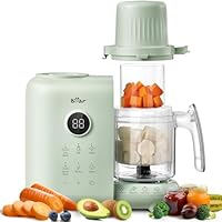 Bear 6-in-1 Dampfgarer mit Mixer Premium Babynahrungszubereiter,Dämpfen, automatisches Rühren, Milcherwärmung, Desinfektion, Selbstreinigungsfunktion, Automatische Reinigungsfunktion, BPA-frei