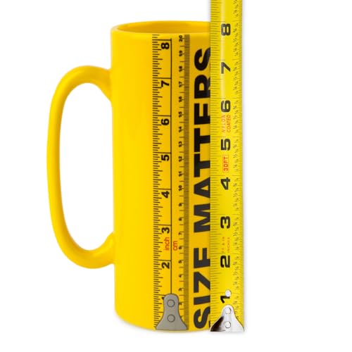 BigMouth Inc Ruler Coffee Mug, Funny Ceramic Novelty Cup with Actual Scale 8 inch Ruler, Gag Gift for Adults and Coffee Lovers, 32 ounces