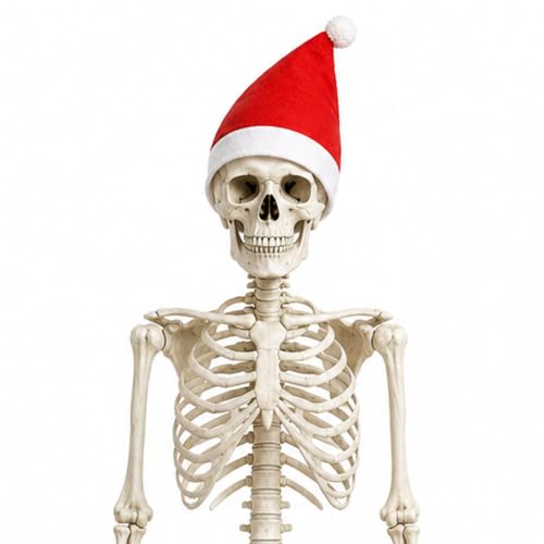 Image of Giant Santa Hat for 12 ft Skeleton, 23x34 in Red Non-Woven Fabric