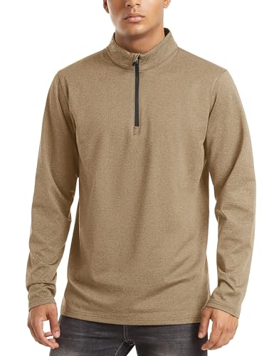 Image of TACVASEN Men's Sports Shirts 1 /4 Zip Long Sleeve Fleece Lined Running Workout Pullover Tops Sweatshirt