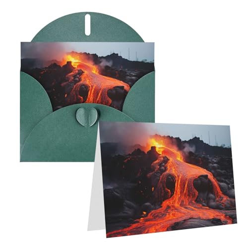 Cartes de vœux vierges de toutes occasions motif lave rouge avec enveloppes incluses