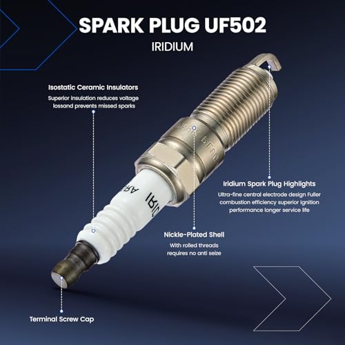 Image of Set of 1 Ignition Coil Pack UF305 and Iridium Spark Plugs 3381 6 Pack Compatible with Chrysler Voyager Town & Country Pacifica Grand Caravan Wrangler VW Routan 3.3L 3.8L V6 56029098AA
