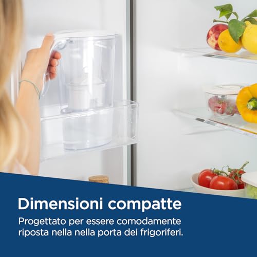 Caraffa Filtrante Stream Line di LAICA - 2,3L - 6 Filtri bi-flux inclusi, Preserva i sali minerali e Riduce le sostanze indesiderate - Timer digitale - Made in Italy- Colore della caraffa variabile - 5