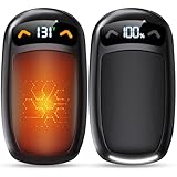 Rechargeable Hand Warmer 2Pack, AI Chips Electric Hand Warmers with LED Display, 3 Temps Portable Magnetic Handwarmers, Pocket-Sized Electronic Hand Warmers for Women, Man, Camping, Hunting, Christmas