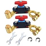2Pcs Car Battery Power Cut-Off Switch Breaker, Pure Copper Stable Transmission Adjustable High Conductivity 12v-24v Battery Disconnect Switch Smart Car Switch for Truck Boat Rv Car Supplies