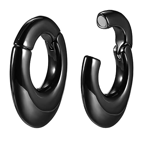 KOOBODY Pesos de suspensión de oreja para lóbulo de oreja estirado 2g (6 mm) Medidores de oreja magnéticos de acero inoxidable Tapones para los oídos Túneles Piercing para el cuerpo Joyería Cover