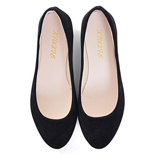 Ztwutang Stunner Women Cute Slip-On Ballet Shoes Soft Solid Classic Pointed Toe Flats Black 39(7) 2 #TOP2