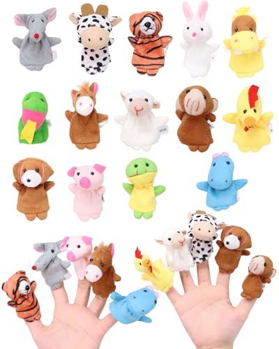 Gozina 14Pcs Finger Puppets for Toddlers and Babies Hand Puppet Toys Kids Party Bag Fillers Nursery Rhyme Gift