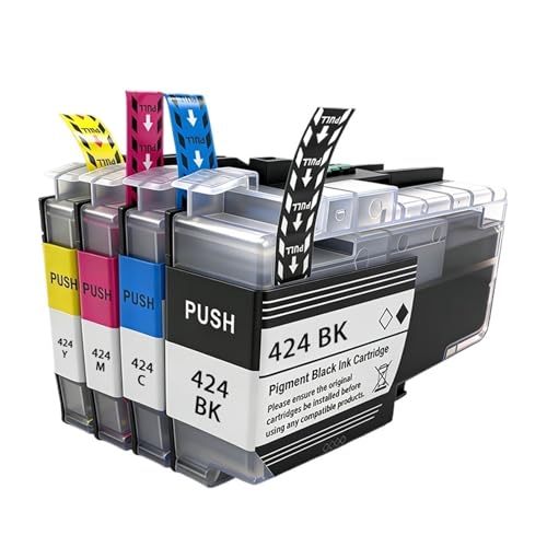 Cartucho de Tinta LC424 LC 424 LC424XL Compatible con Impresora Brother DCP-J1200DW DCP-J1200W DCP-J1200WE(1SET BK C M Y)