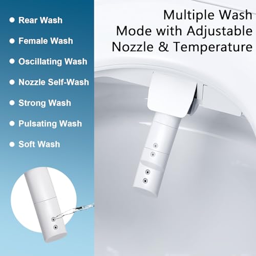 Bidet Toilet Seat, Electric Ecoseat, Elongated Smart Heated Toilet Seat with Endless Warm Water, EWATER Wand Cleaning, Wireless Remote, Self-Clean Adjustable Nozzle, Easy Installation