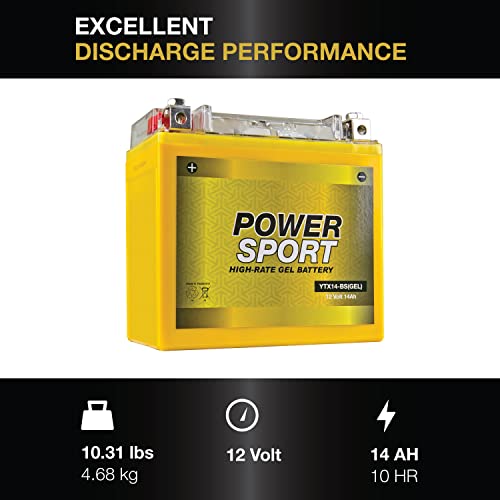 Ytx14-Bs Gel 12V 14Ah 240Cca Battery For Honda Atv Fourtrax Trx 300 350 450 #TOP4