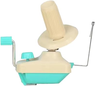 Yarn Ball Winder Hand Operated, Portable Package, Easy to Set Up and Use, Sturdy with Metal Handle and Tabletop Clamp,Green