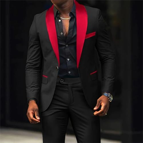 Men's Suit Jacket Slim Fit One Button Blazer Fashion Formal England Dress Coat Trousers Pants 2 Pieces Set3