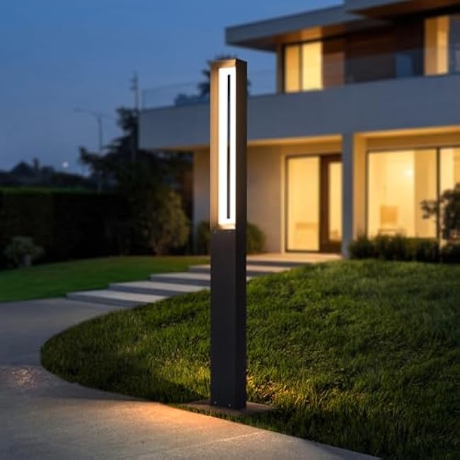 Path Light 71 Bollard Lighting Pole Lamp Bright LED Landscape Lantern