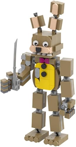 Miniatura 2 de Freddy - Juego de ladrillos de construcción, figura del personaje del monstruo aterrador Springtrap del popular videojuego, perfecto para fanáticos