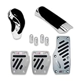 Kit Chrome Esportivo Bola de Câmbio + Aplique Manopla Freio de Mão + Aplique Pedaleira + Pino Válvula de Pneu Cromada Universal