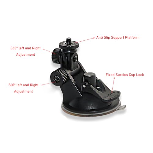 Image of 2 Pack Dash Cam Suction Cup Mount with 1 /4 Screw Thread Windshield Camera Holder Stand for Car Dashcam GPS Driving DVR Action Camcorder Phone Bracket Video Recorder