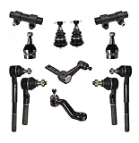 PartsW 12 Pc Suspension Kit for Dodge Ram 1500 1994-1999 RWD Models Adjusting Sleeves Inner & Outer Tie Rod Ends Upper & Lower Ball Joints Idler & Pitman Arms