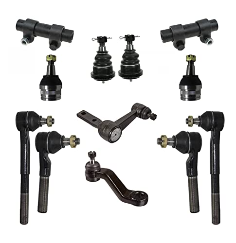 PartsW – 12 Pc Front Steering & Suspension Kit Tie Rod Ends Drag Link Ball Joints Control Arm Bushings Compatible with Dodge Ram 1500 1994–1999 RWD Models